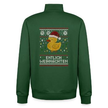 Entlich Weihnachten Le vilain Noël - Sweat zippé unisexe en coton bio Stanley/Stella - vert bouteille - Dos - AI Model Male 185 dark (185cm)