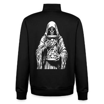 Faucheuse aux crânes - Sweat zippé unisexe en coton bio Stanley/Stella - noir - Dos - AI Model Male 185 light (185cm)
