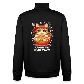 Ramen Chat - Sweat zippé unisexe en coton bio Stanley/Stella - noir - Dos - AI Model Male 185 light (185cm)