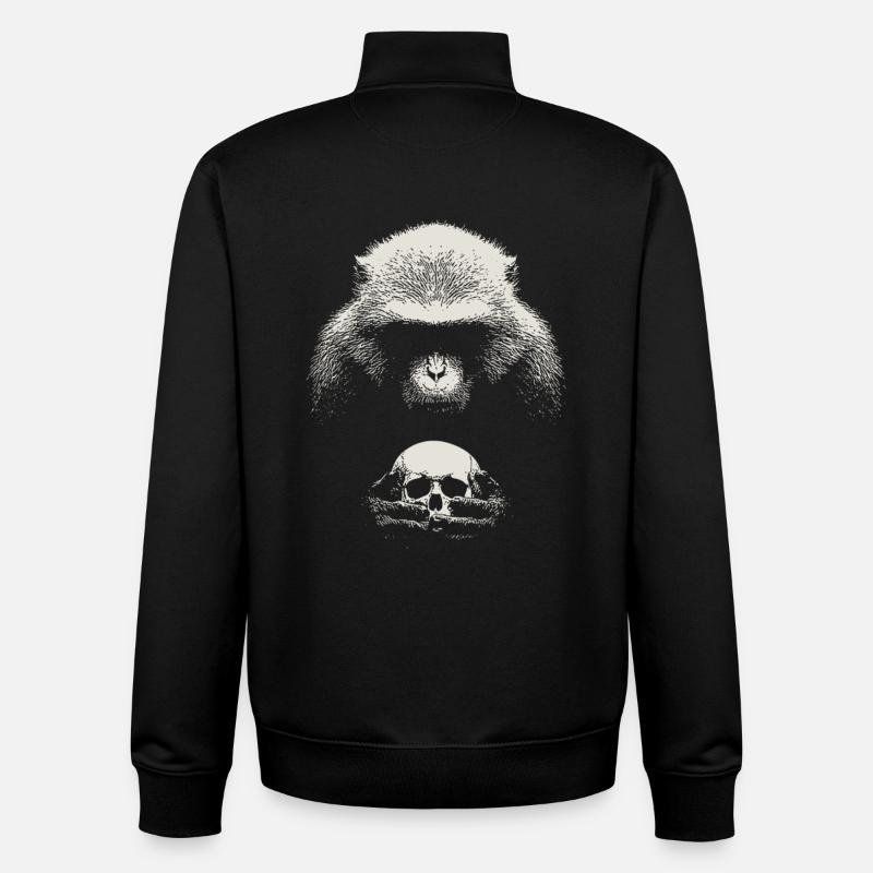 Le singe de Shakespeare - Sweat zippé unisexe en coton bio Stanley/Stella - noir