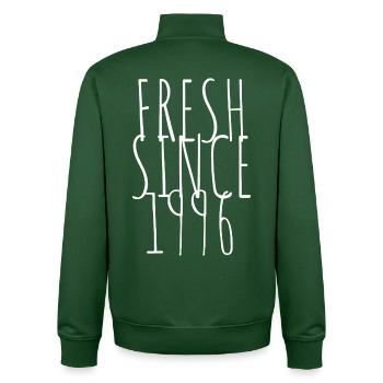 Fresh since 1996 - Unisex Organic Zip Sweatshirt by Stanley/Stella - bottle green - Back - AI Model Male 185 dark (185cm)