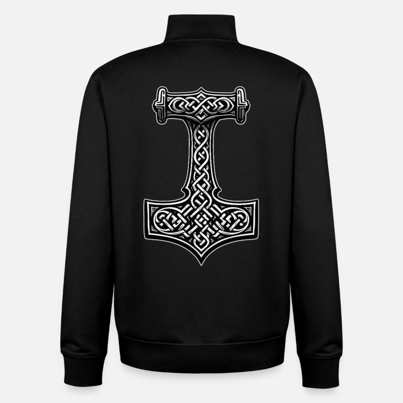 Mjölnir Wikinger Knotensymbol - Unisex Organic Zip Sweatshirt von Stanley/Stella - Schwarz