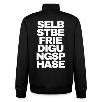 Selbstbefriedigungsphase - Text Motiv - Unisex Organic Zip Sweatshirt von Stanley/Stella - Schwarz - Hinten - AI Model Male 185 light (185cm)