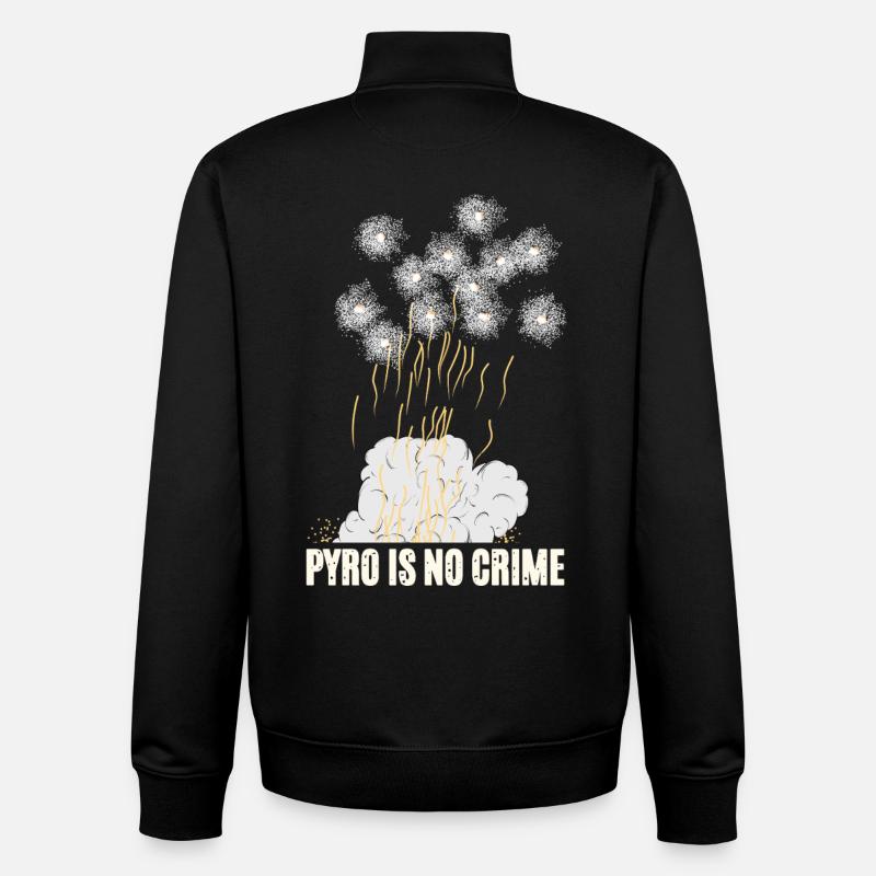 Le pyro n’est pas un crime - Sweat zippé unisexe en coton bio Stanley/Stella - noir