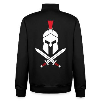 Logo Spartiate Épées Croisées Mascotte Spartan - Sweat zippé unisexe en coton bio Stanley/Stella - noir - Dos - AI Model Male 185 light (185cm)
