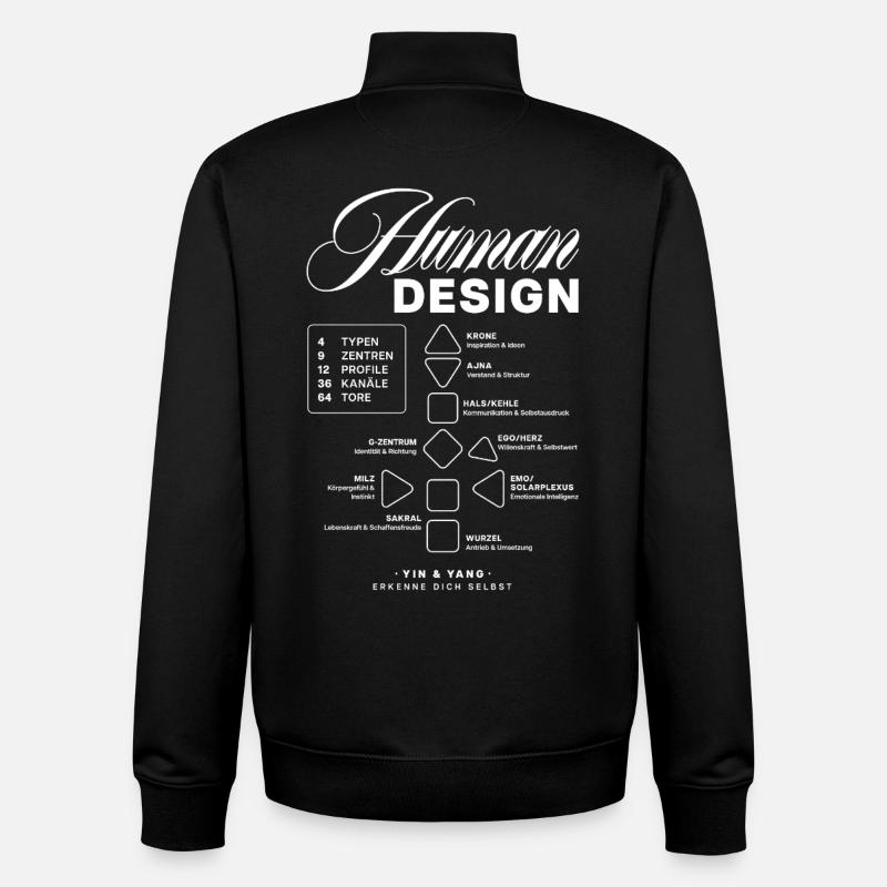 Human Design Blueprint - Unisex Organic Zip Sweatshirt von Stanley/Stella - Schwarz