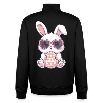 Herzhasen Osterei Charm - Unisex Organic Zip Sweatshirt von Stanley/Stella - Schwarz - Hinten - AI Model Male 185 light (185cm)