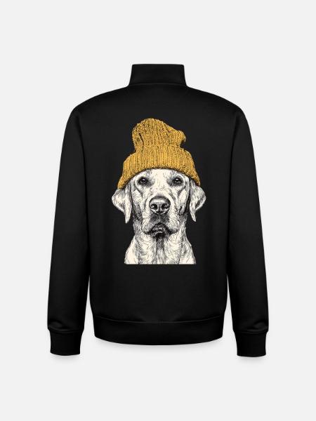 Beanie Retriever - Unisex Organic Zip Sweatshirt by Stanley/Stella - black