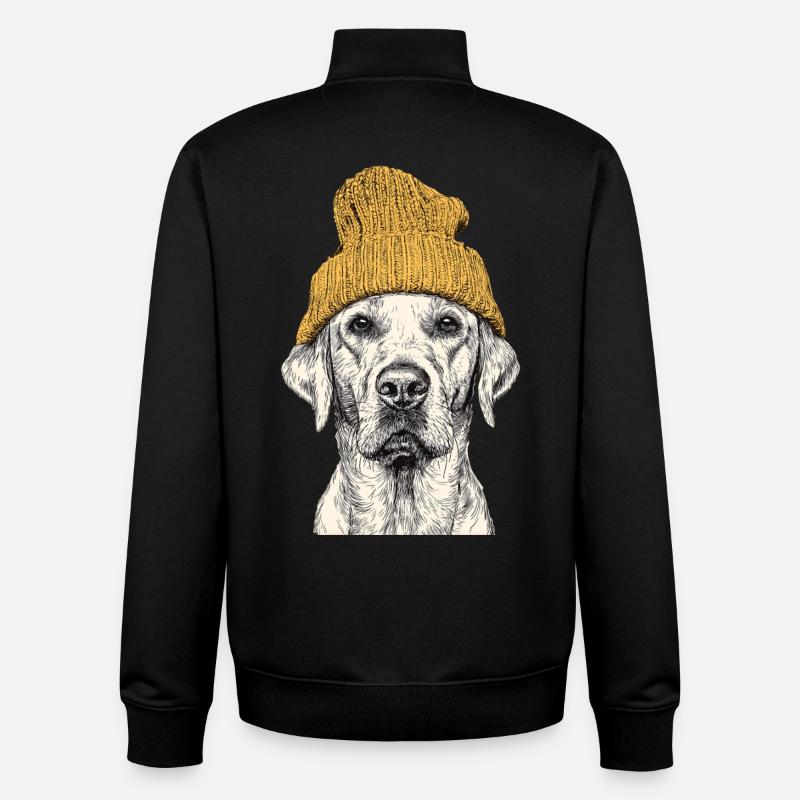 Beanie Retriever - Sweat zippé unisexe en coton bio Stanley/Stella - noir