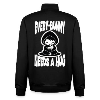 Kaninchen-Umarmung Jeder-Kaninchen-Manga niedlich - Unisex Organic Zip Sweatshirt von Stanley/Stella - Schwarz - Hinten - AI Model Male 185 light (185cm)