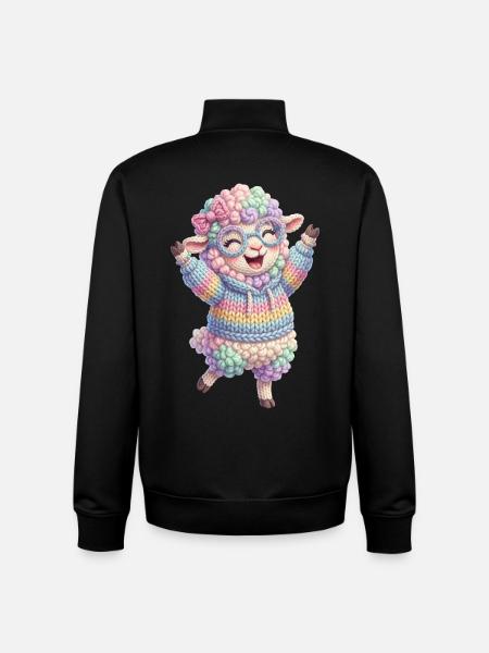 Sheep happy - Unisex Organic Zip Sweatshirt by Stanley/Stella - black