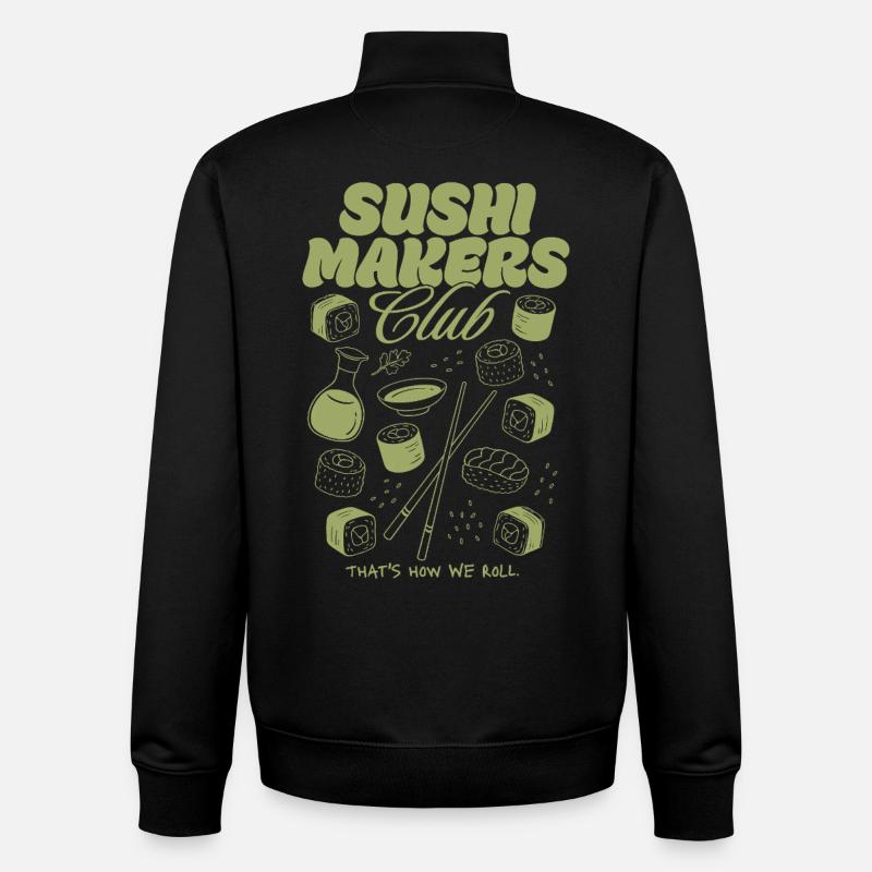 Club des Fabricants de Sushi - Sweat zippé unisexe en coton bio Stanley/Stella - noir