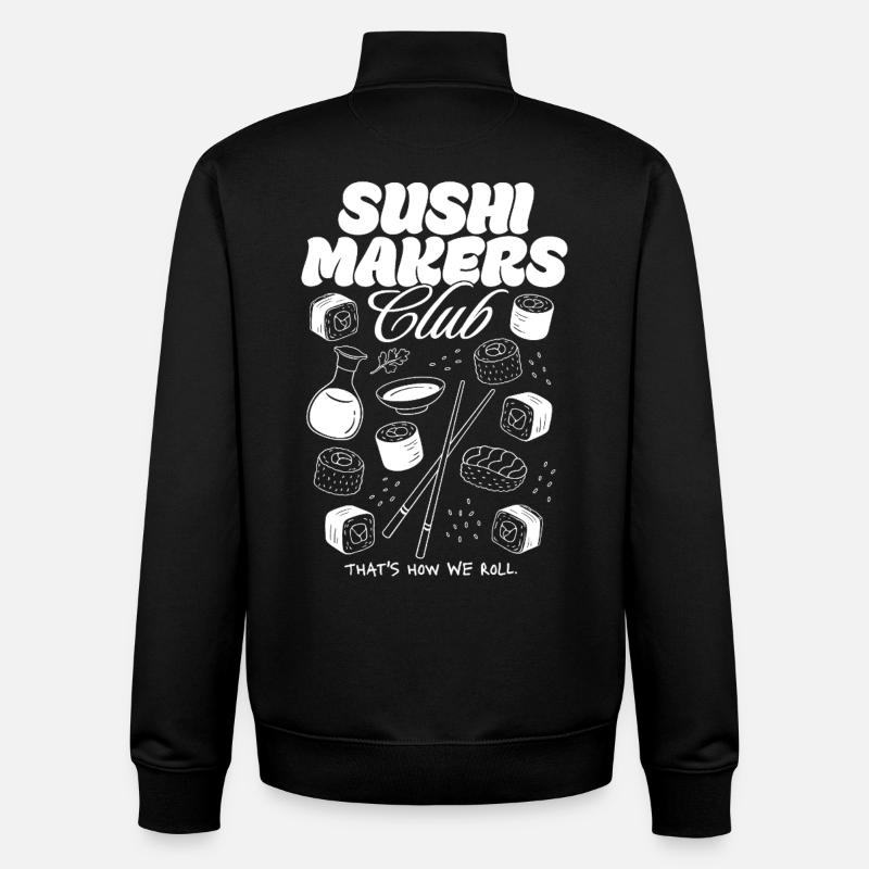 Club des Fabricants de Sushi - Sweat zippé unisexe en coton bio Stanley/Stella - noir
