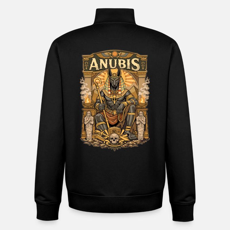 Trône d’Anubis - Sweat zippé unisexe en coton bio Stanley/Stella - noir