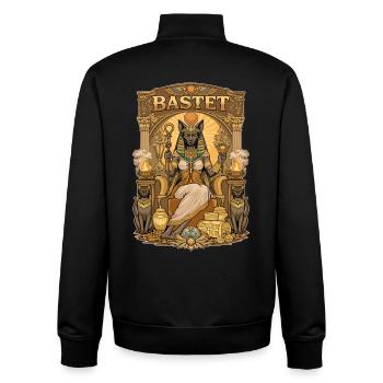Thron von BASTET - Unisex Organic Zip Sweatshirt von Stanley/Stella - Schwarz - Hinten - AI Model Male 185 light (185cm)