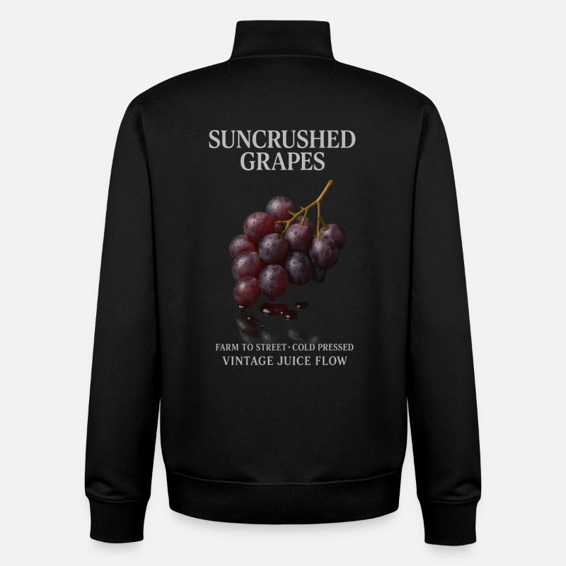 Grapes Fruit Grapes Summer - Unisex Organic Zip Sweatshirt by Stanley/Stella - black