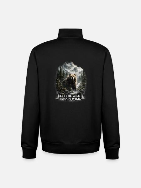 Grizzly Bear – Wilderness & Nature Conservation - Unisex Organic Zip Sweatshirt by Stanley/Stella - black