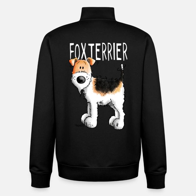 Kleiner Foxterrier - Hund - Hunde - Tier - Comic - Unisex Organic Zip Sweatshirt von Stanley/Stella - Schwarz