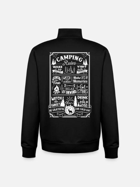 Camping Rules - Unisex Organic Zip Sweatshirt von Stanley/Stella - Schwarz