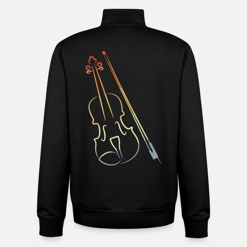 Violon et archet - Sweat zippé unisexe en coton bio Stanley/Stella - noir