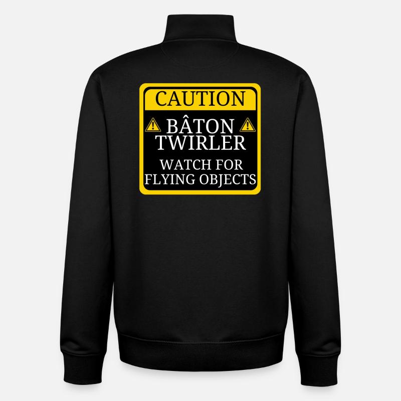 CAUTION - Sweat zippé unisexe en coton bio Stanley/Stella - noir