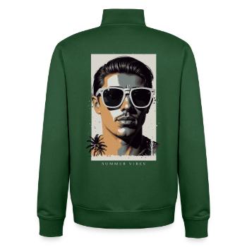 Cool hipsters - Unisex Organic Zip Sweatshirt by Stanley/Stella - bottle green - Back - AI Model Male 185 dark (185cm)