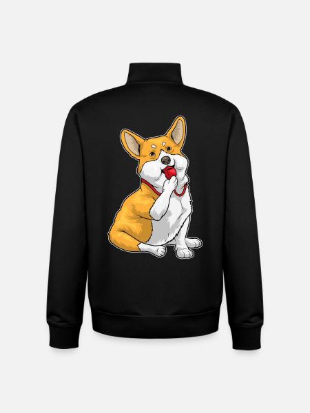 Corgi Sifflet d’arbitre - Sweat zippé unisexe en coton bio Stanley/Stella - noir