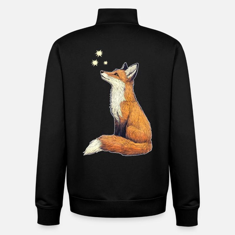 Fuchs mit Sternen - Unisex Organic Zip Sweatshirt von Stanley/Stella - Schwarz