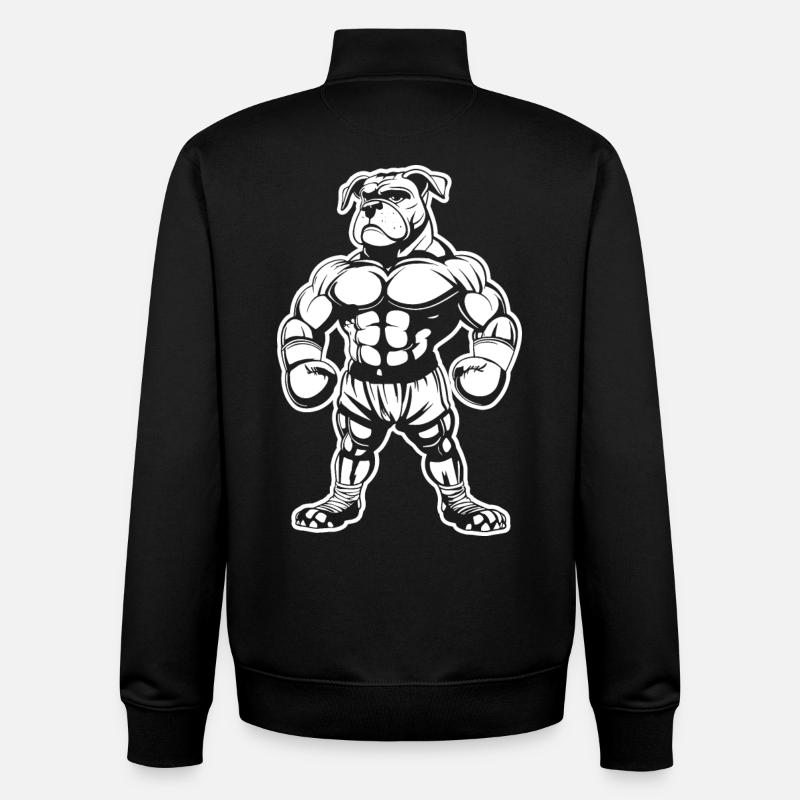 Dessin de chien boxeur - Sweat zippé unisexe en coton bio Stanley/Stella - noir