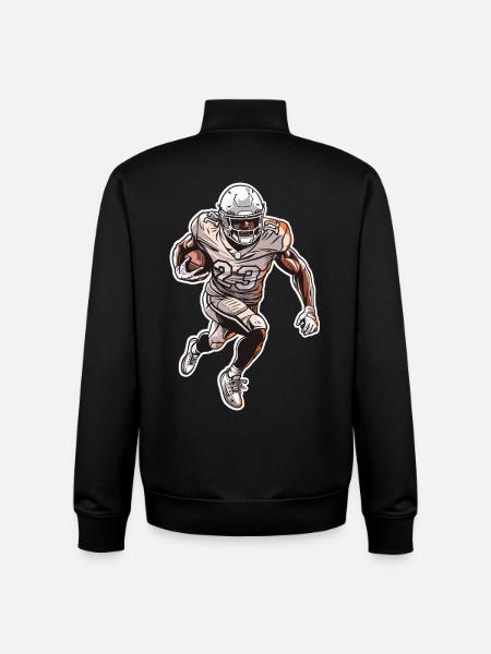 American Football Sketch - Unisex Organic Zip Sweatshirt by Stanley/Stella - black