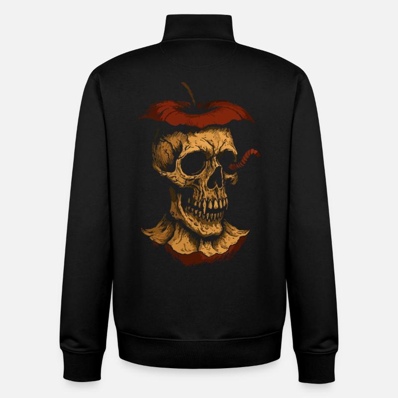 Fauler Apfel Totenkopf Kunst – Dunkles Design - Unisex Organic Zip Sweatshirt von Stanley/Stella - Schwarz