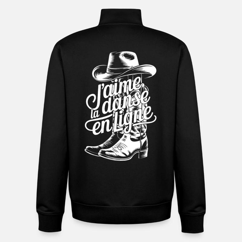 Cowboy boot and flowing lettering - Unisex Organic Zip Sweatshirt by Stanley/Stella - black