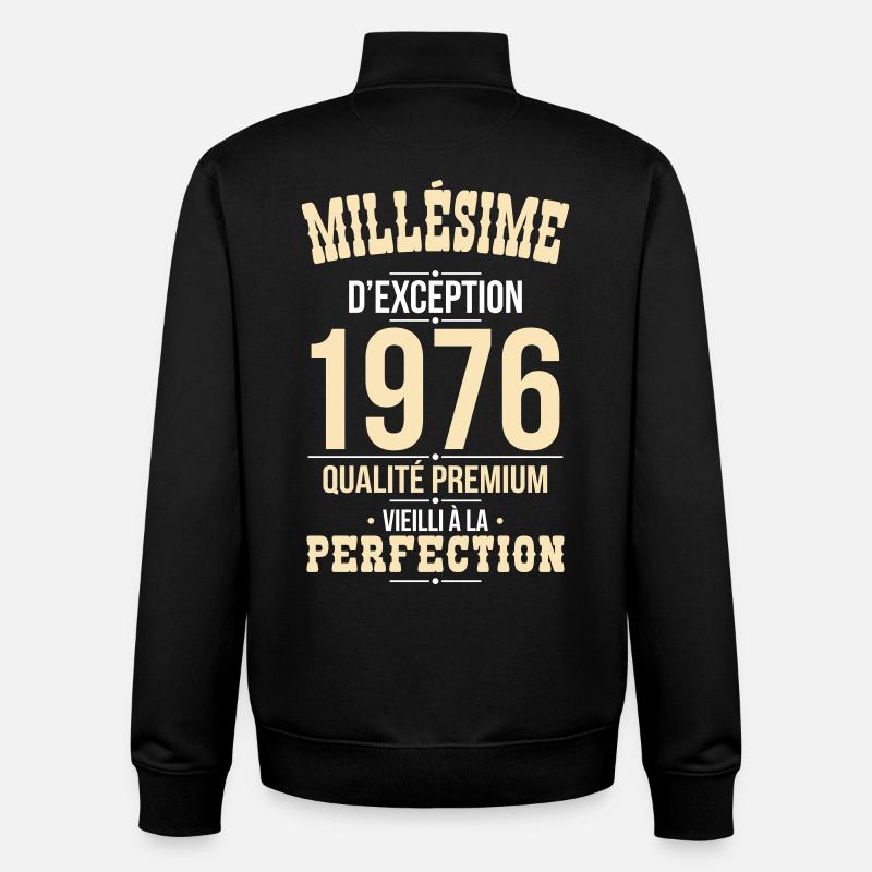 1976 – Millésime d’exception – Qualité premium - Sweat zippé unisexe en coton bio Stanley/Stella - noir