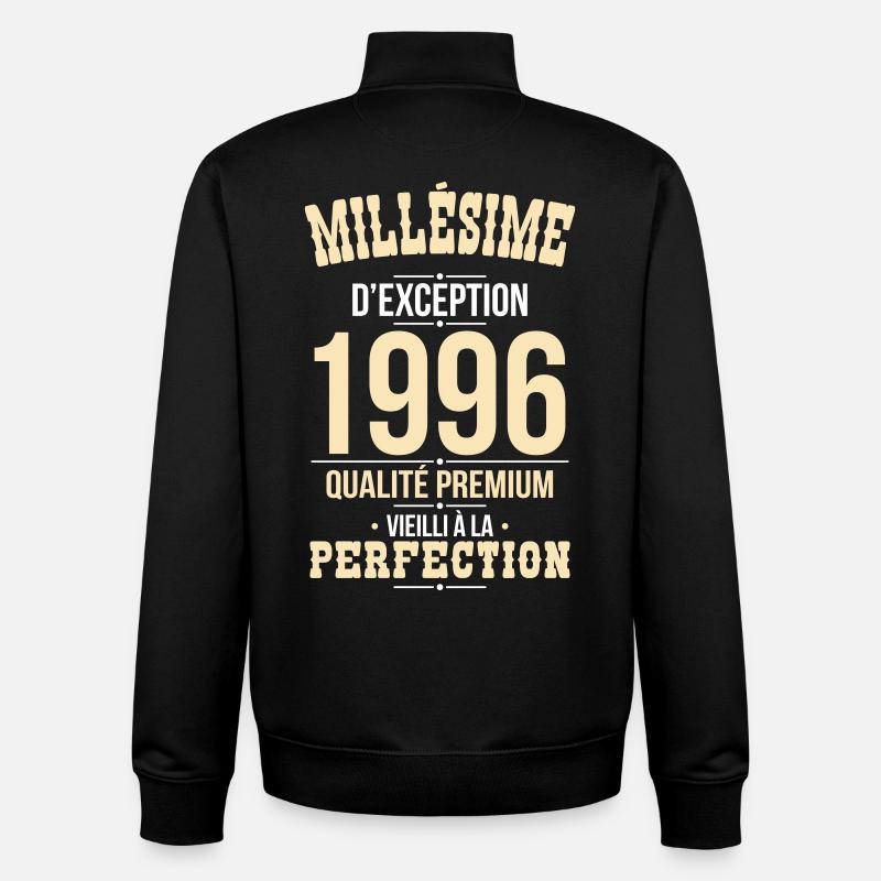 1996 – Millésime d’exception – Qualité premium - Sweat zippé unisexe en coton bio Stanley/Stella - noir