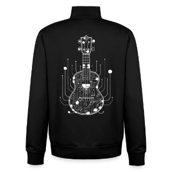Ukulele Skizze - Unisex Organic Zip Sweatshirt von Stanley/Stella - Schwarz - Hinten - AI Model Male 185 light (185cm)