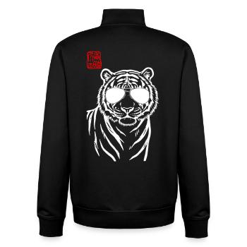 Tiger Asian - Unisex Organic Zip Sweatshirt by Stanley/Stella - black - Back - AI Model Male 185 light (185cm)