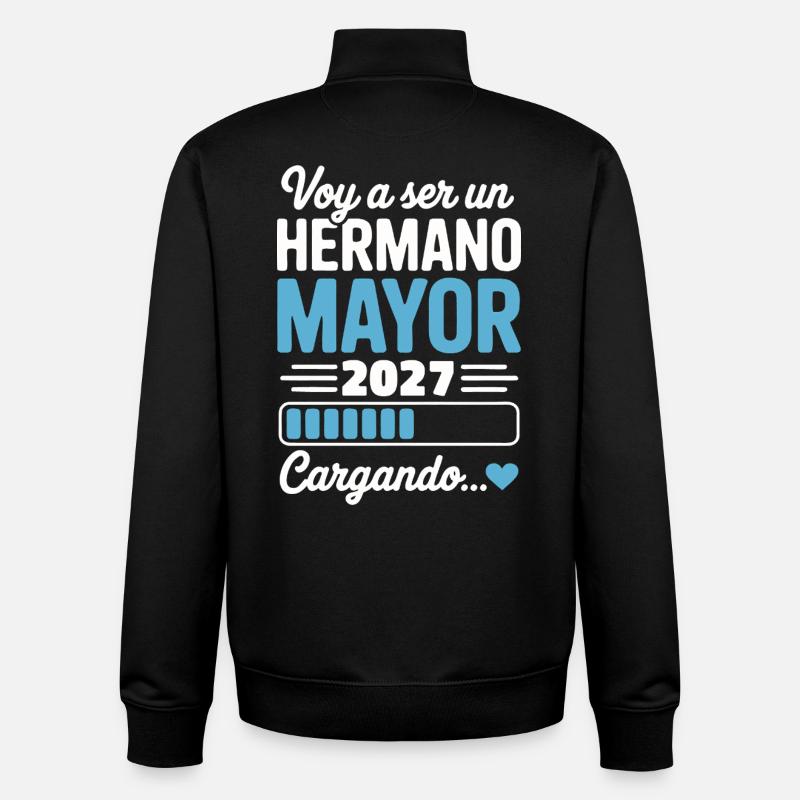 Ich werde 2027 großer Bruder. - Unisex Organic Zip Sweatshirt von Stanley/Stella - Schwarz