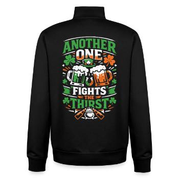 Another one fights the thirst | St Patrick's Day - Unisex Organic Zip Sweatshirt von Stanley/Stella - Schwarz - Hinten - AI Model Male 185 light (185cm)
