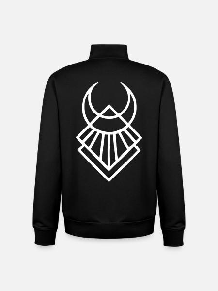 White Egyptian Lunar Symbol - Unisex Organic Zip Sweatshirt by Stanley/Stella - black