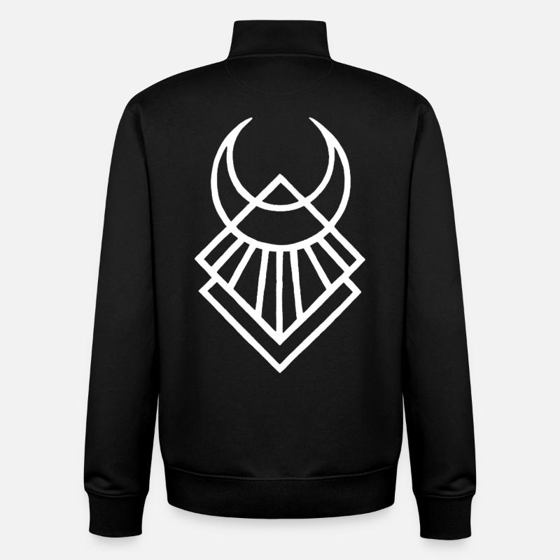 White Egyptian Lunar Symbol - Unisex Organic Zip Sweatshirt by Stanley/Stella - black