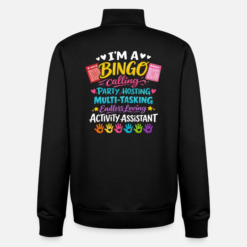 Assistant d'Animation Bingo Activités Cadeau - Sweat zippé unisexe en coton bio Stanley/Stella - noir