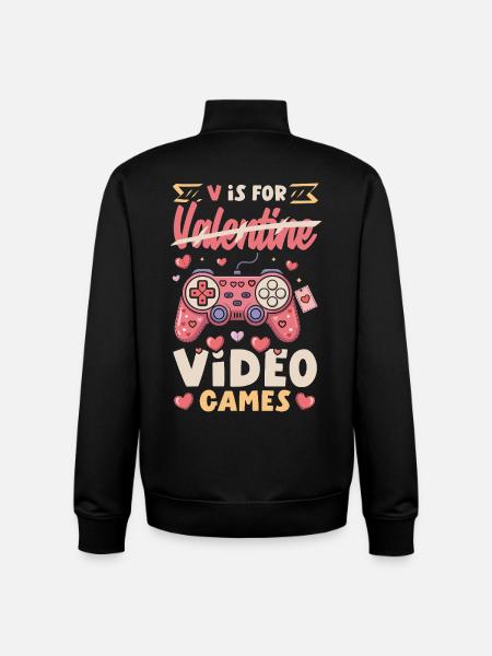 Retro Heart Valentine's Day Design Love - Unisex Organic Zip Sweatshirt by Stanley/Stella - black