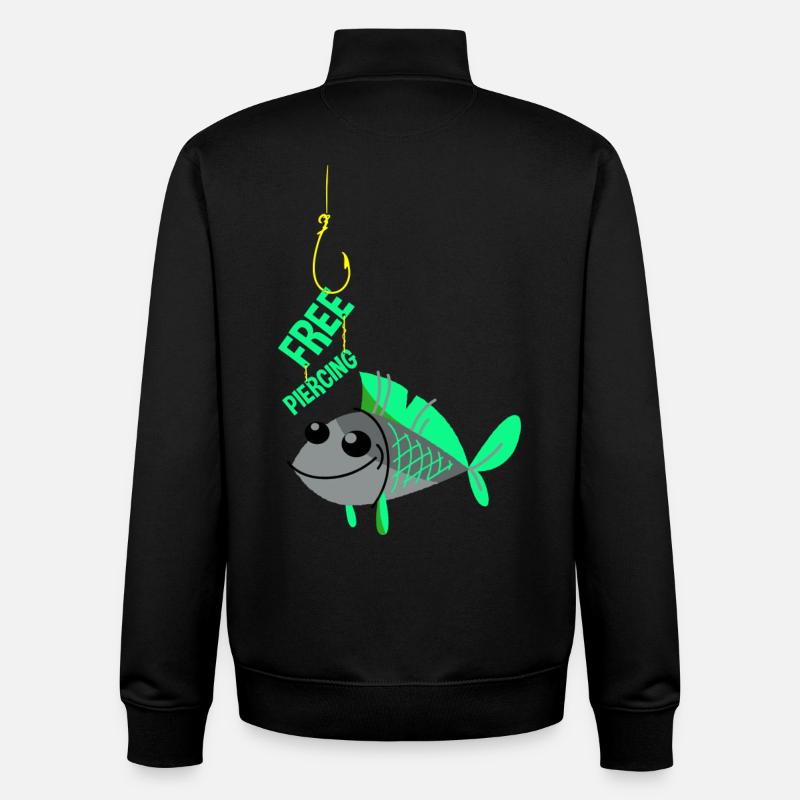 Piercing gratuit - Sweat zippé unisexe en coton bio Stanley/Stella - noir