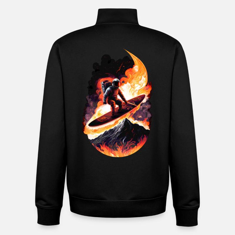 Surfender Astronaut - Unisex Organic Zip Sweatshirt von Stanley/Stella - Schwarz
