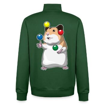 Hamster Jongleur Jonglieren - Unisex Organic Zip Sweatshirt von Stanley/Stella - Flaschengrün - Hinten - AI Model Male 185 dark (185cm)