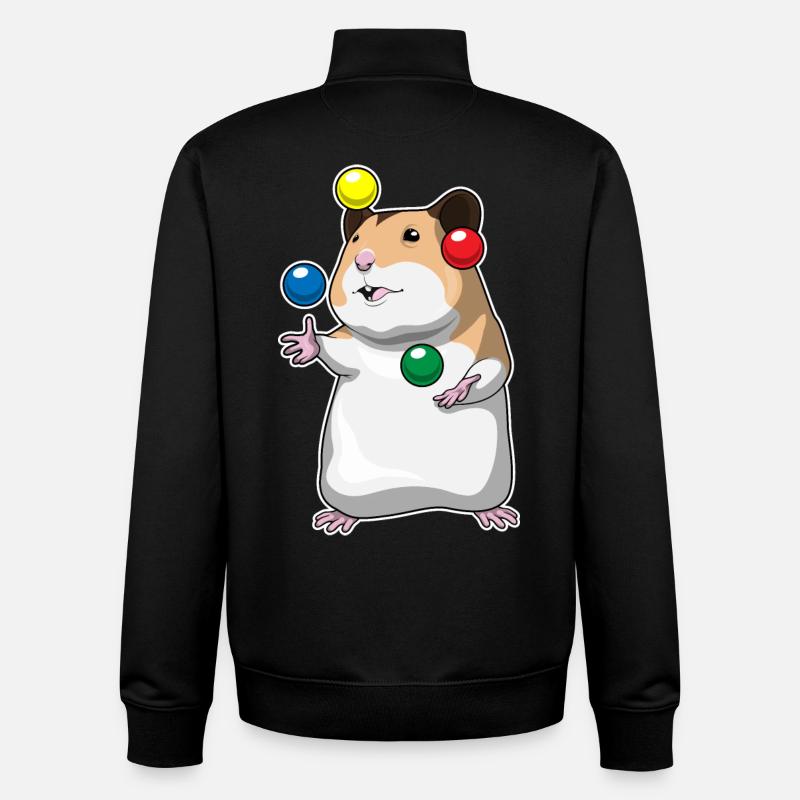 Jongleur hamster jongleur - Sweat zippé unisexe en coton bio Stanley/Stella - noir