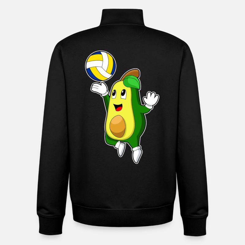 Avocat Volley-ball - Sweat zippé unisexe en coton bio Stanley/Stella - noir