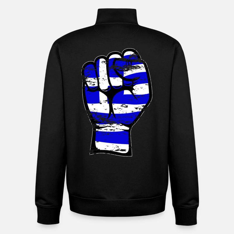 Griechenland Flagge Faust Hand Symbol used - Unisex Organic Zip Sweatshirt von Stanley/Stella - Schwarz