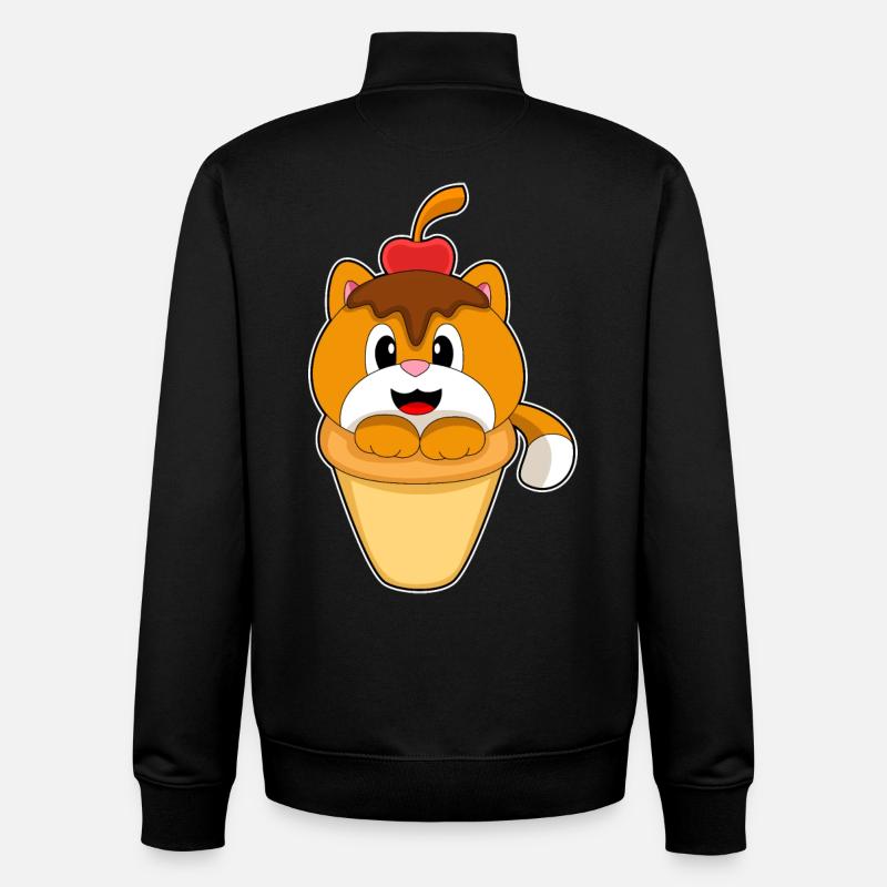 Katze Waffeleis  - Unisex Organic Zip Sweatshirt von Stanley/Stella - Schwarz