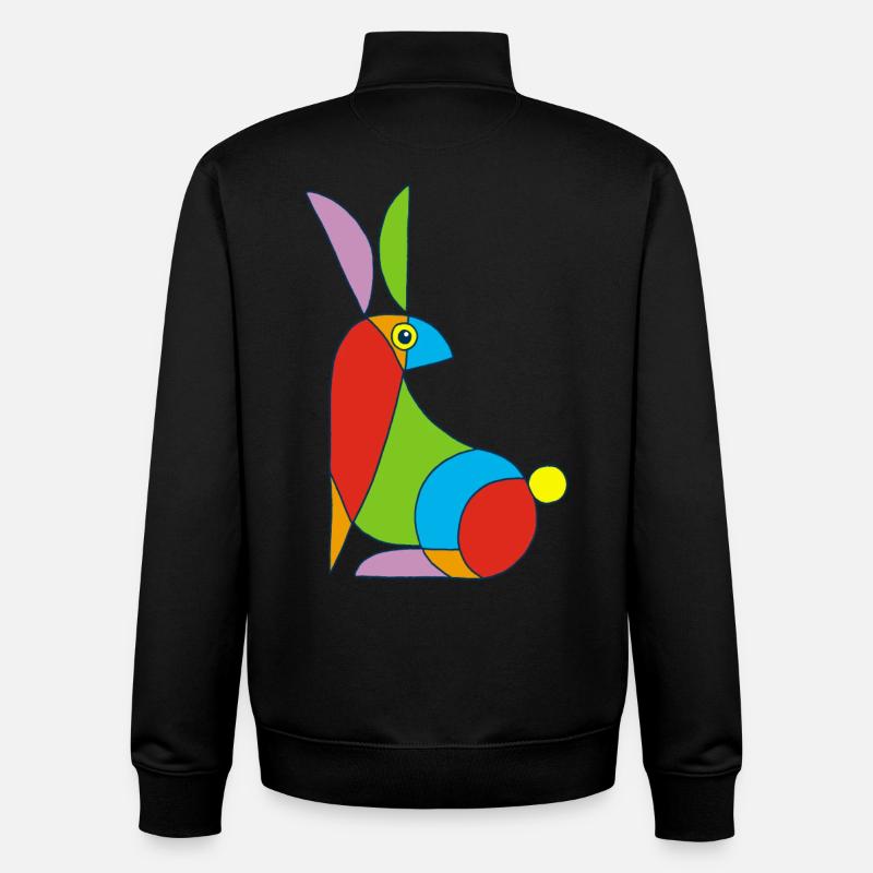 Drôle de lapin - Sweat zippé unisexe en coton bio Stanley/Stella - noir